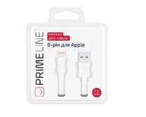 Кабель Prime Line Lightning - USB плоский, белый, 1,2м