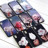 Чехол Samsung A405F A40 2019 KSTATI Glass Flower Head