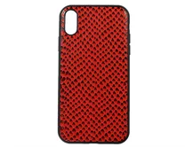 Чехол iPhone XR Leather Reptile (красный)