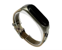 Ремешок Xiaomi Mi Band 3/4 flowers leather Burberry бежевый #16