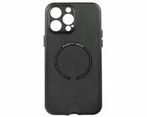 Чехол iPhone 14 Pro Max Leather Magnetic (черный)