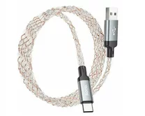 Кабель Hoco U112 Type-C - USB, светящийся серый, 1,2м