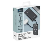 Внешний АКБ 5000 mAh NRG MagSafe, QI 20W, Deppa, дисплей, черный, 33664