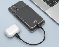 Внешний АКБ 10000 mAh NRG MagSafe, QI 20W, Deppa, дисплей, черный, 33665