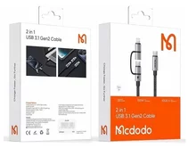 Кабель McDodo CA-0450 100W Type-C - Type-C + Lightning черный, 1,2м