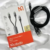 Кабель 2в1 McDodo CA-6740 Type-C+Type-C-Type-C черный